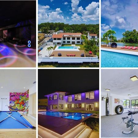 Luxe Waterfront Mansion W Private Nightclub, Cinema, Game Room, Gym & Pool Miami Exterior foto