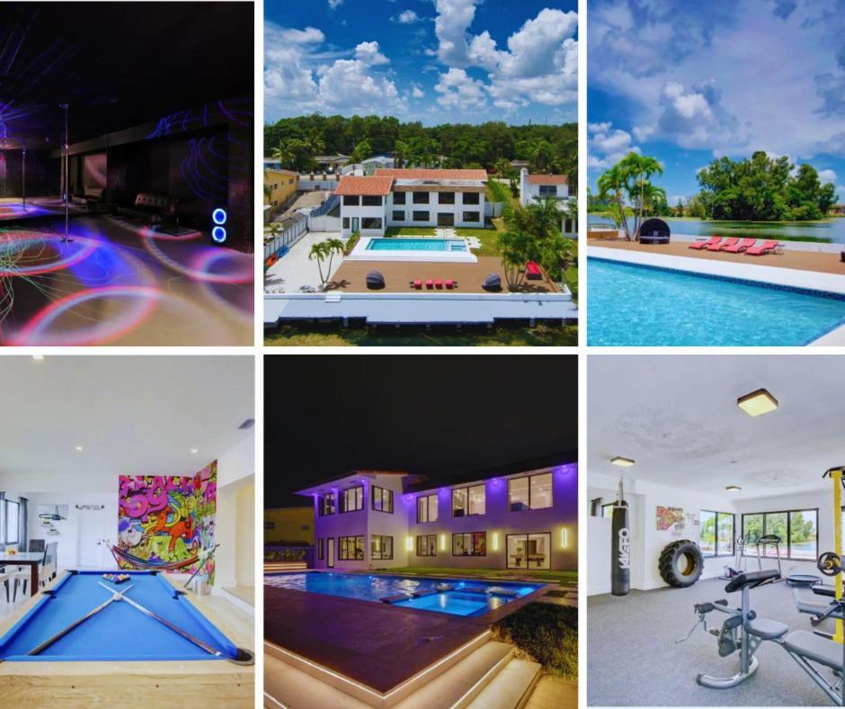 Luxe Waterfront Mansion W Private Nightclub, Cinema, Game Room, Gym & Pool Miami Exterior foto